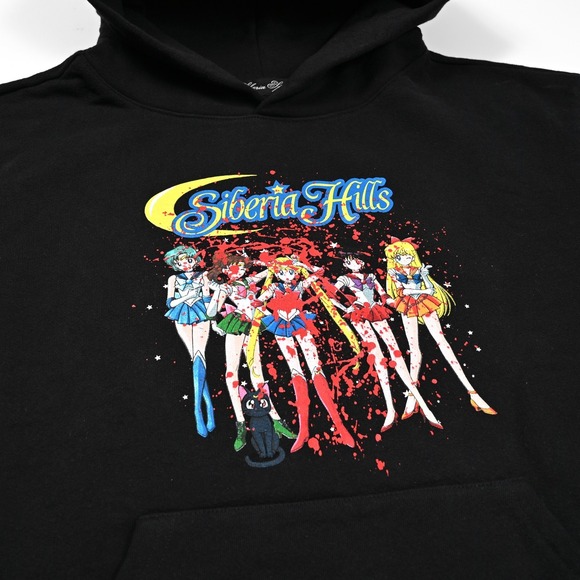 Siberia Hills / Siberia Spirit Other - Siberia Hills Sailor‎ Moon Hoodie Size L Heavy Black Cotton Siberia Spirit Anime